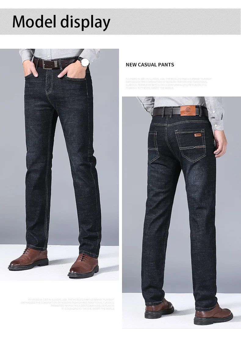 Men's Classic Black Jeans Plus Size