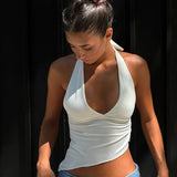 Irregular Backless Halter Camisole Top