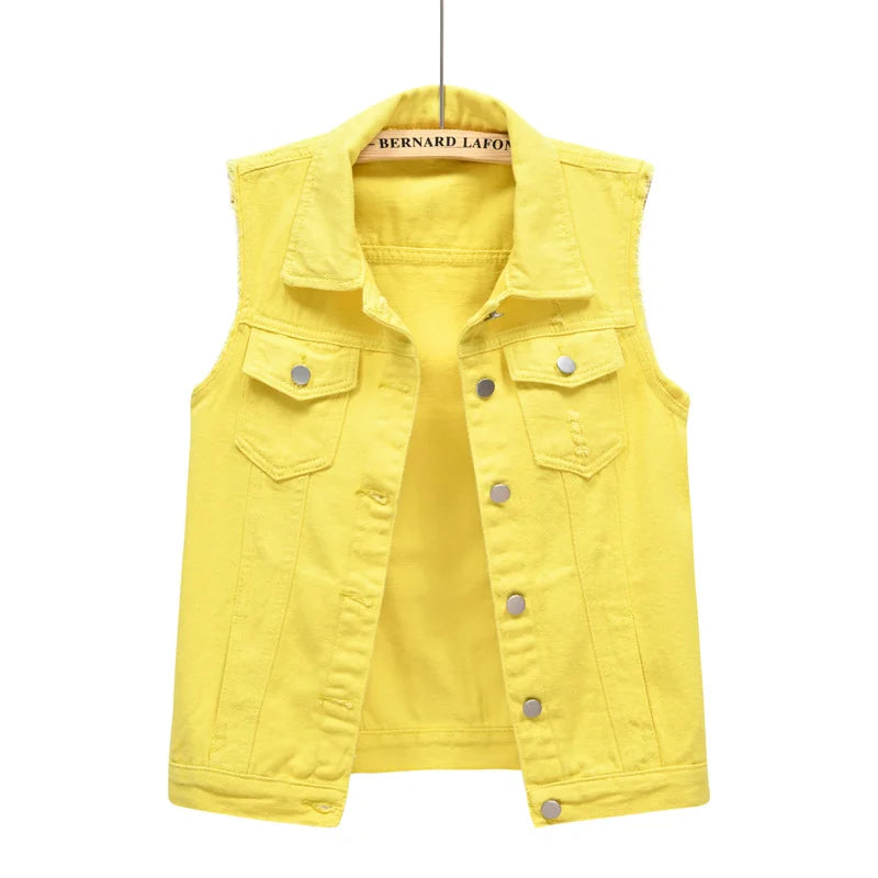 Elegant Vintage Denim Vest for Women