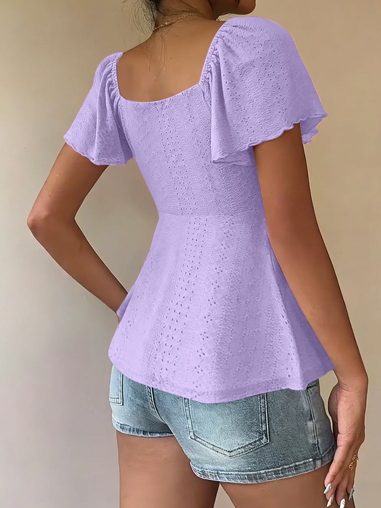 Luna Lace-Up V-Neck Blouse