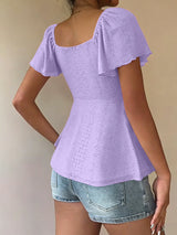 Luna Lace-Up V-Neck Blouse