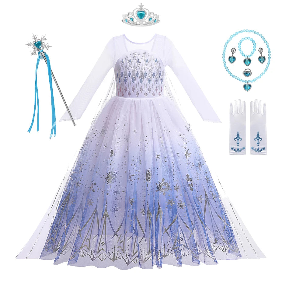 Girls Snow Queen Princess Costume