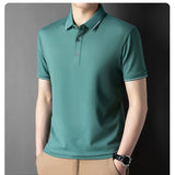 Men Luxury Silk Cotton Polo Shirt
