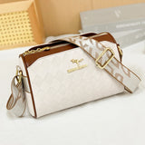 Checkered Leather Messenger Bag