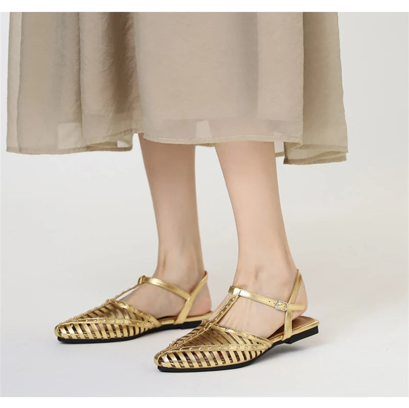 Women’s Pointed Toe Flat Roman Sandals