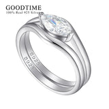 925 Sterling Silver Zircon Ring Set