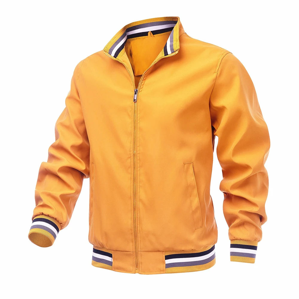 Men’s Solid Color Racing Windbreaker