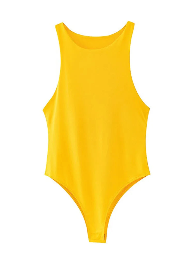 Women Solid Bodycon Club Bodysuit