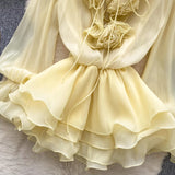 Women's Floral Chiffon Mini Dress