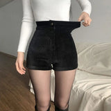 Women Goth Corduroy Y2K Shorts