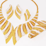 Luxury Two-Tone Gold Plated Bridal Jewelry Set