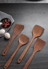 Wooden Handle Non-Stick Kitchen Utensil Set