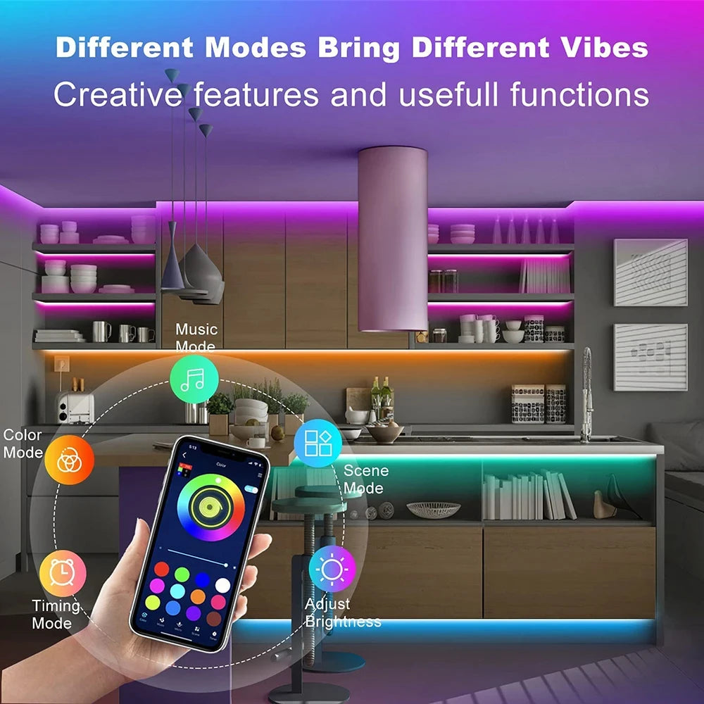 Smart Bluetooth LED Strip Lights – App & Remote Control
