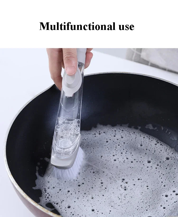 2-in-1 Kitchen Cleaning Brush with Sponge Dispenser