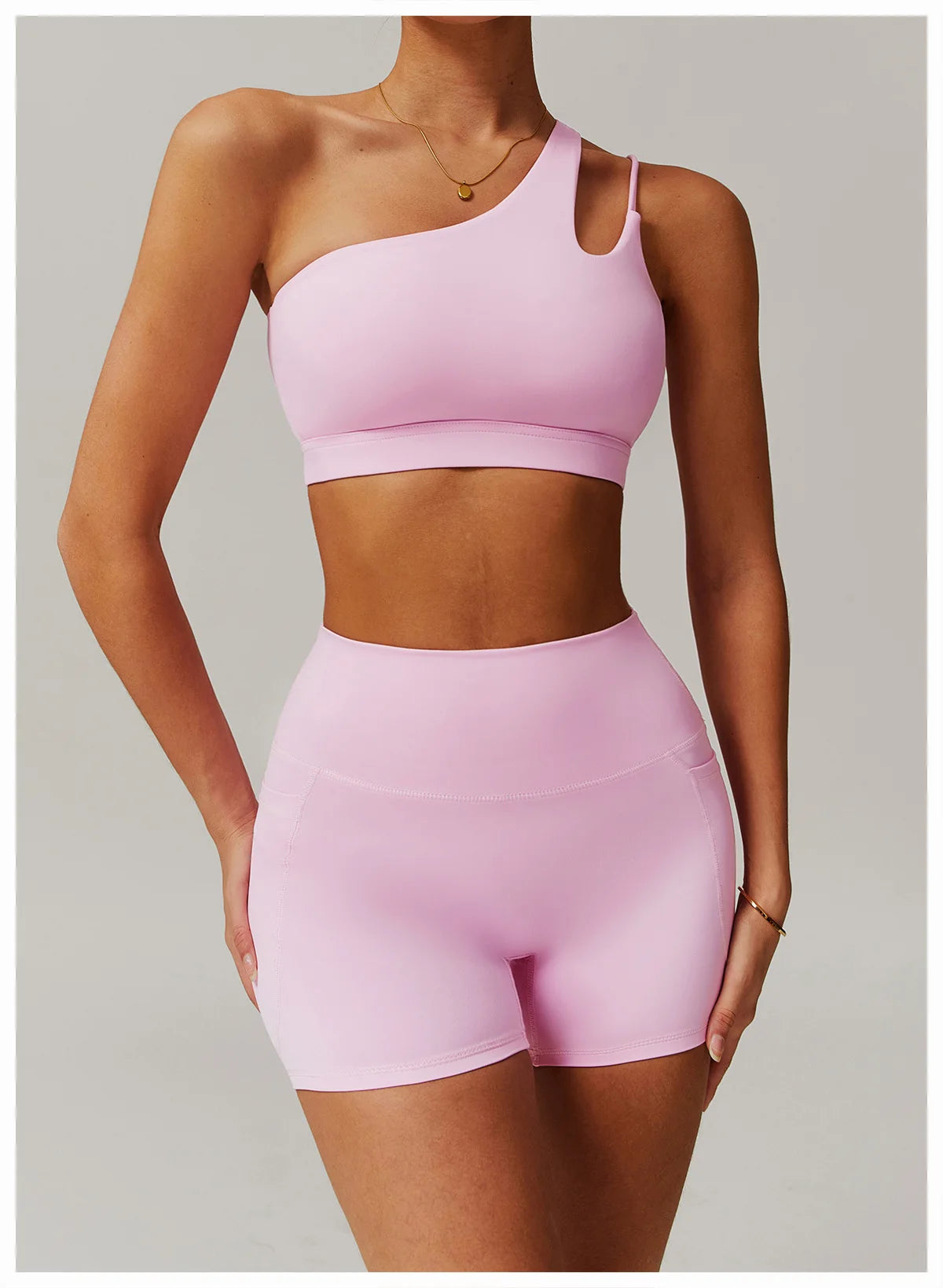 Women Oblique Shoulder Sports Bra