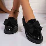 Women’s Bow Decor Leather Pointed Toe Loafers