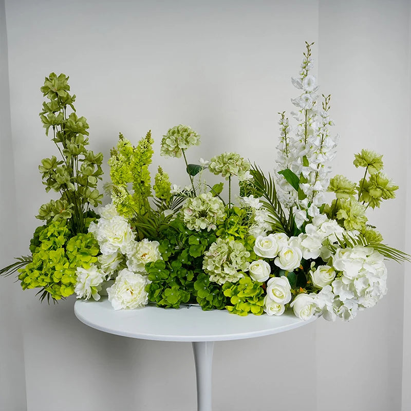 White Green Floral Arrangement Decor