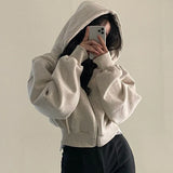 Women's Y2K Cropped Zip Hoodie
