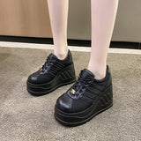 Women’s Pumps Round Head Lace-Up Leisure Heels