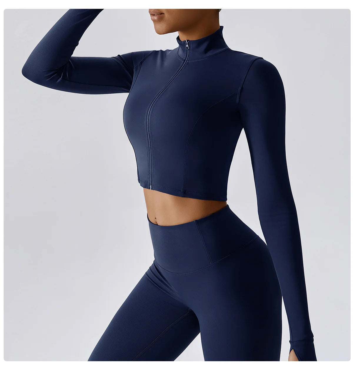 Women's Sexy Zip Long Sleeve Yoga Jacket – Workout Running Cycling Top