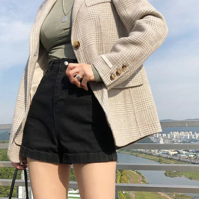 High Waist Women's Denim Shorts