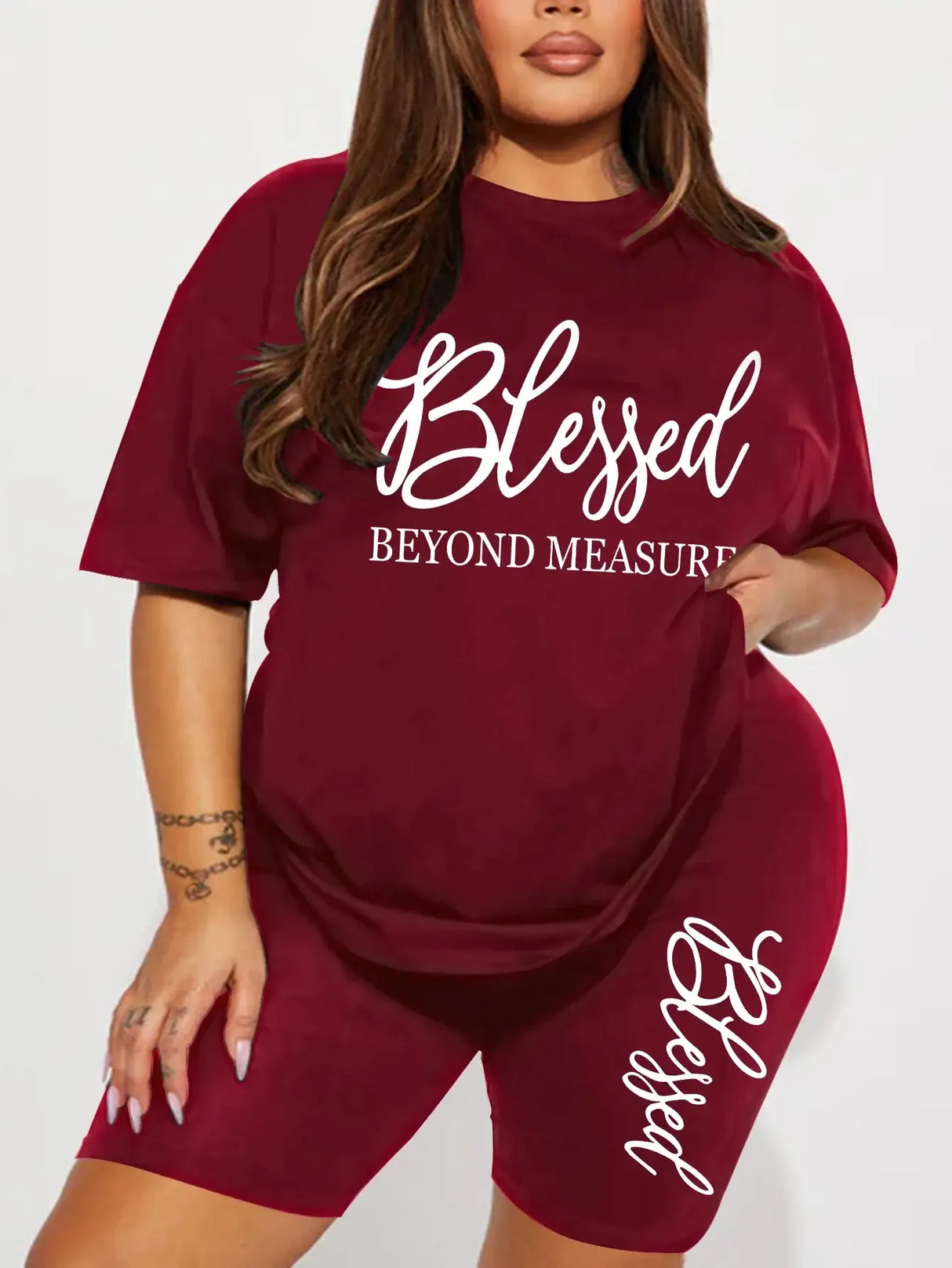 Women Plus Size Summer Casual Short Set
