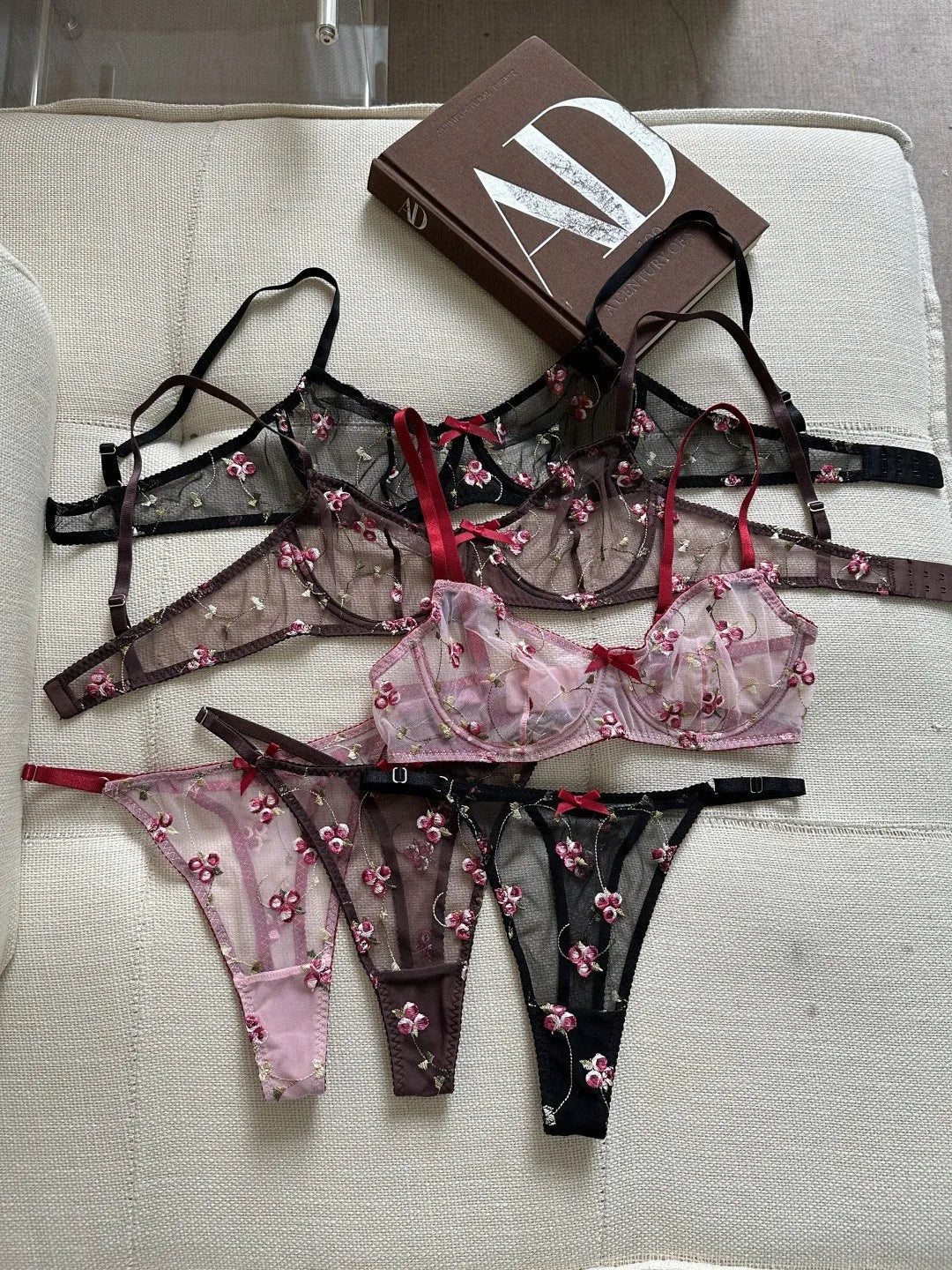 French Lace Push Up Bra Set