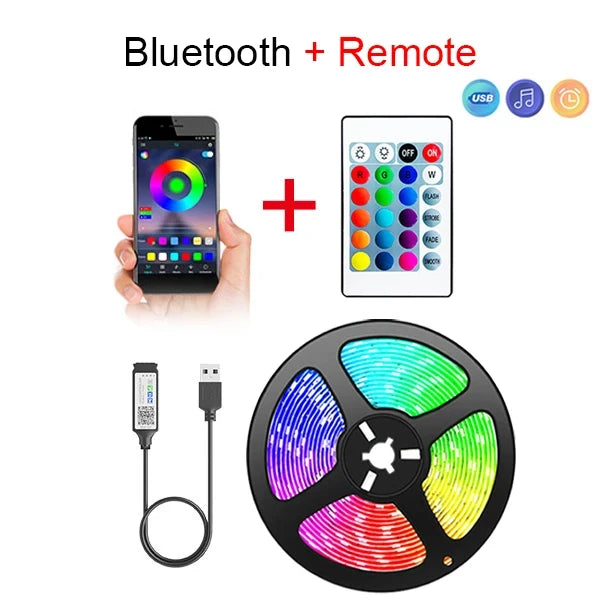 Smart Bluetooth LED Strip Lights – App & Remote Control