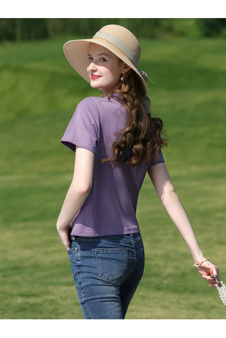 Women Curved Slim Fit Tee