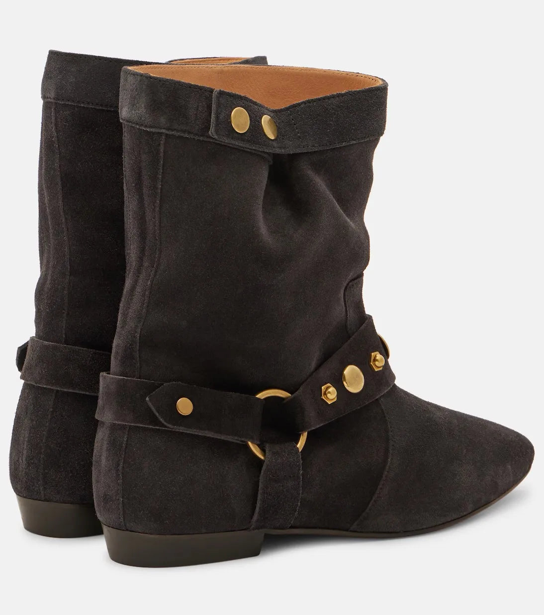 Women Rivet Embellished Ankle Boots – Casual Pointed Toe Suede