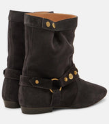 Women Rivet Embellished Ankle Boots – Casual Pointed Toe Suede