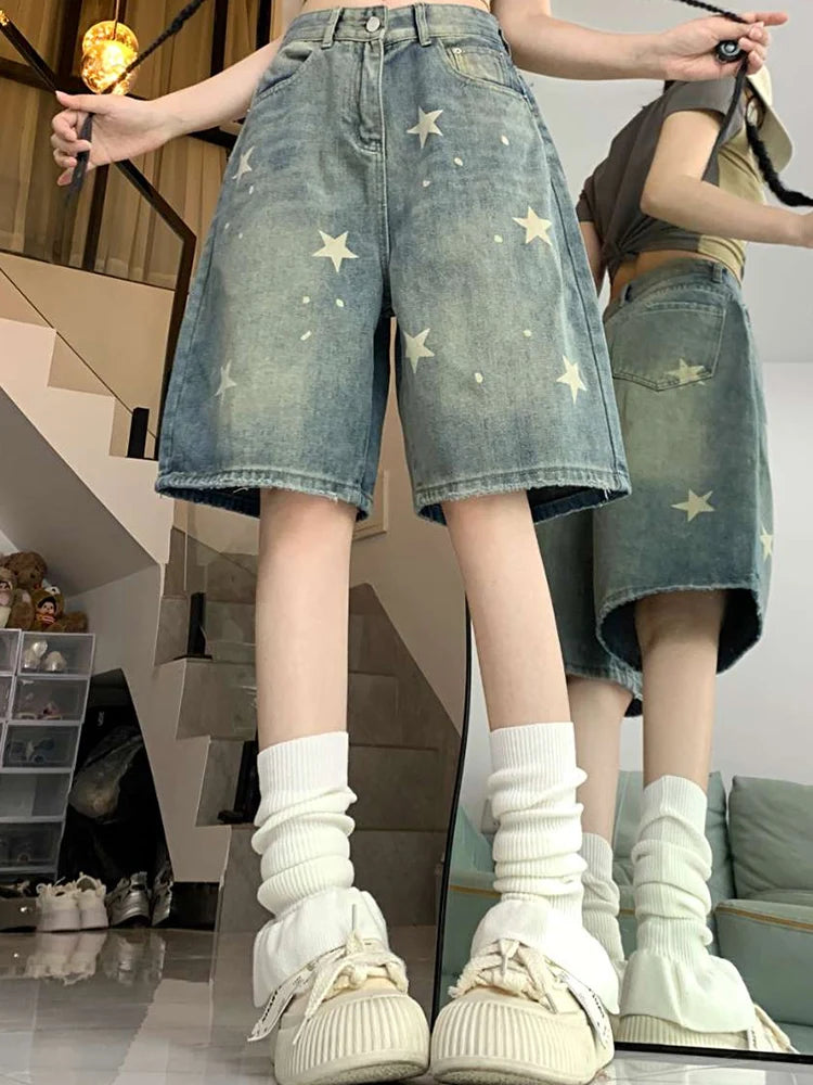WashedMuse™ – Retro Wide Leg High Waist Denim Pants (Faded, Chic & Casual)