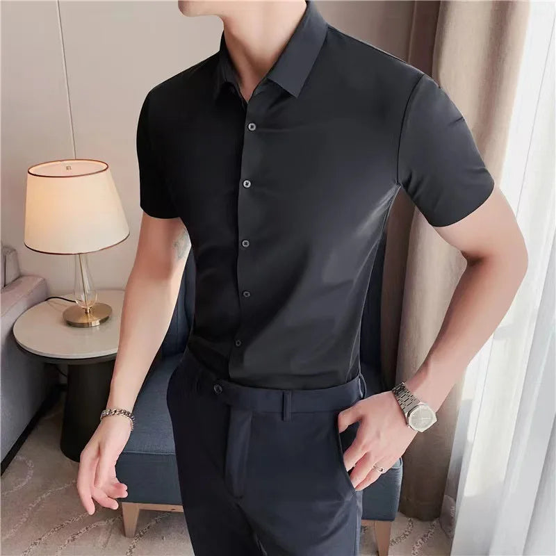 Men Stretch Short Sleeve Shirt