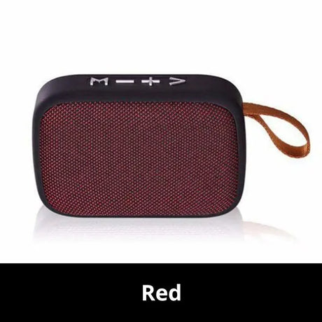 Portable Outdoor Bluetooth 5.0 mini speaker in red, featuring easy control buttons and a stylish design.