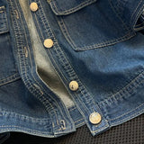 Women's Short Sleeve Denim Cropped Jacket