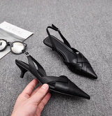Woven Pointed Toe Heels – Elegant Sandals