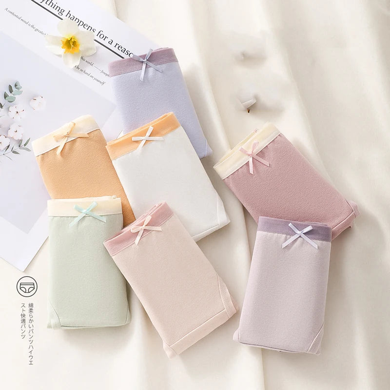 سراويل داخلية نسائية قطنية بفيونكة (7 قطع)