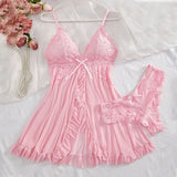 Women Lace See Through Sleep Dress