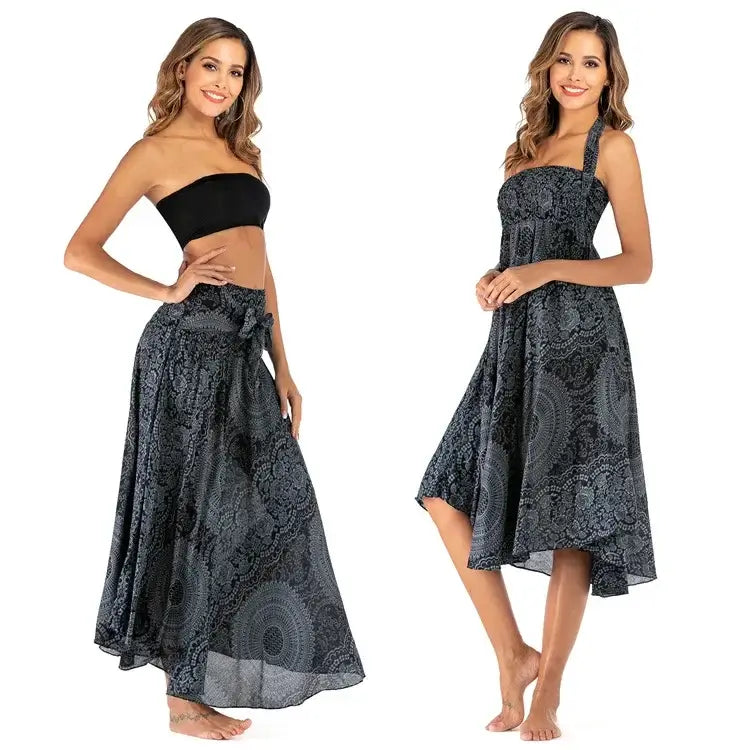 Women Vintage Plaid Button Midi Skirt