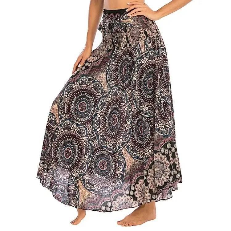 Women Vintage Plaid Button Midi Skirt