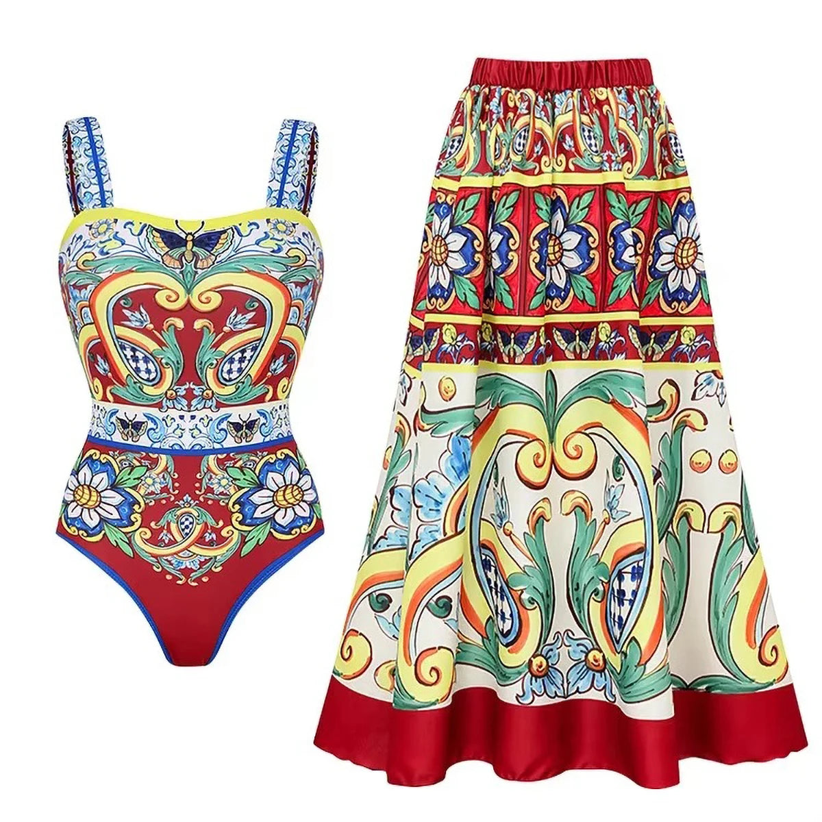 Vintage Print One Piece