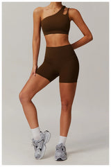 Women Oblique Shoulder Sports Bra