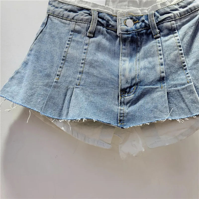 LayerEdge™ – Irregular Two-Piece Denim Skirt (Autumn Trendy A-line)