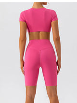 Women Crop Fit Yoga Tee