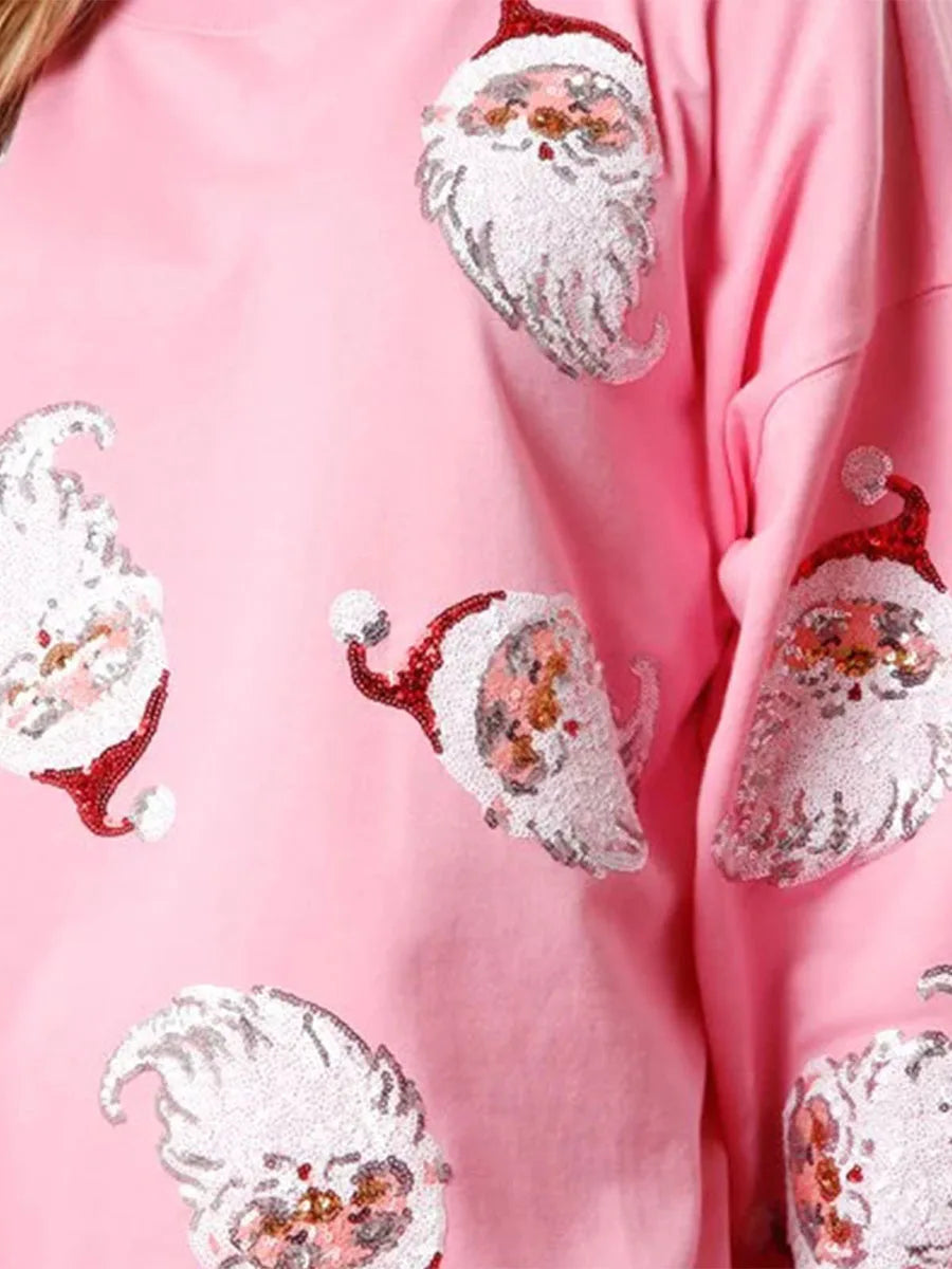 Women's Santa Claus Sequin Sweatshirt
