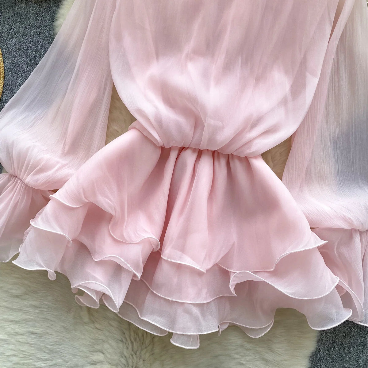 Women's Floral Chiffon Mini Dress