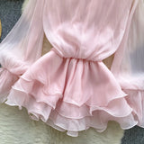 Women's Floral Chiffon Mini Dress