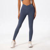 Hearuisavy Cross Waist Push-Up Yoga Leggings – High Waist Gym Pants