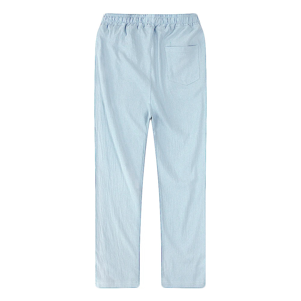 Men’s Solid Linen Trousers