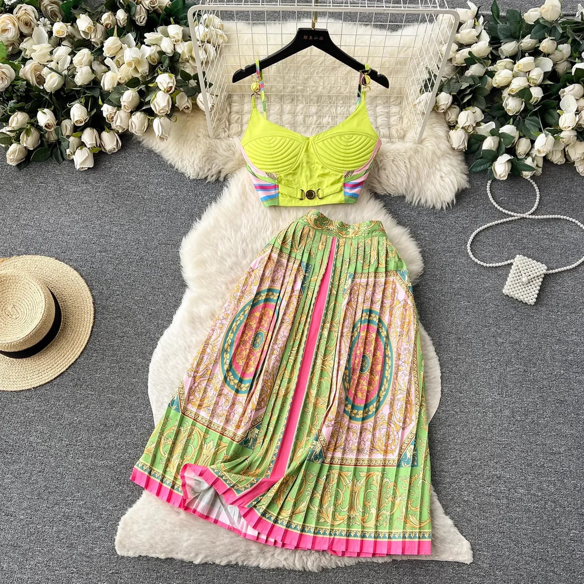 Women's Crop Top & Skirt Set